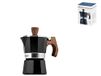 Officine Standard 602567 koffiezetapparaat, Aluminium, Hout Effect Handvat, Beker 1, 1 Bekers