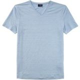 OLYMP Casual T-shirt coupe droite col en V bleu, uni