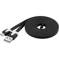 PremiumCord - USB-kabel - USB (M) naar micro-USB type B (M) - USB 2.0 - 2 m - gevormd, vlak - zwart