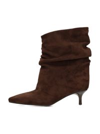 POSH by Poelman Eva suèdelook enkellaarsen - bruin