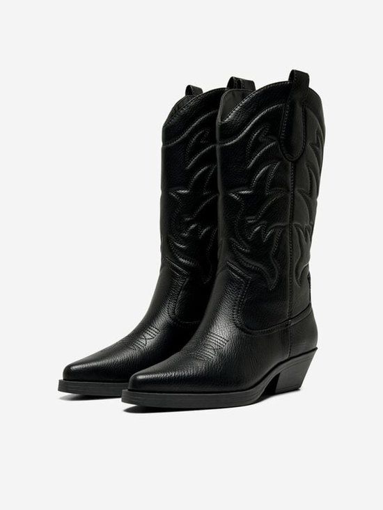 ONLY ONLBRONCO-1 PU COWBOY BOOT Dames Laarzen - Zwart - EU39