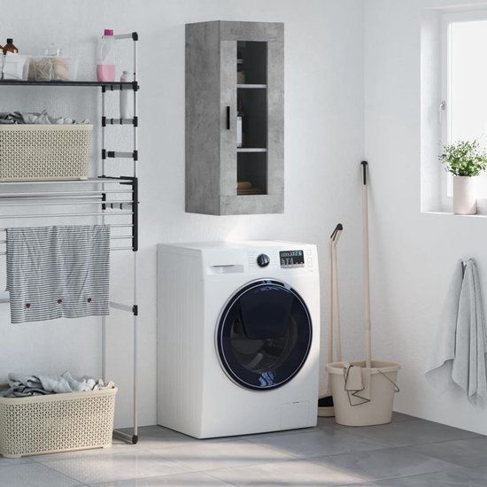 vidaXL Wandkast - 34,5x34x90 cm - Betongrijs
