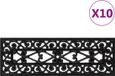 vidaXL - Tapis d'escalier - 10 pièces - 25x75 cm - Caoutchouc - Noir
