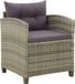 Fauteuil de jardin avec coussins poly rotin gris