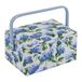 Hobby Gift Exclusieve medium naaidoos, knutseldoos, accessoirelade, speldenkussen, PVC-handgreep, 18,5 x 25,5 x 14,5 cm, hortensia