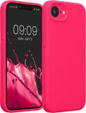 kwmobile telefoonhoesje geschikt voor Apple iPhone 17e / iPhone 16e - TPU backcover met siliconen coating - Smartphone case in neon roze