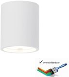 Artdelight Plafondlamp Toulouse glad Ø 11 cm gips wit