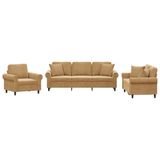 VidaXL 3-delige Loungeset met kussens fluweel bruin