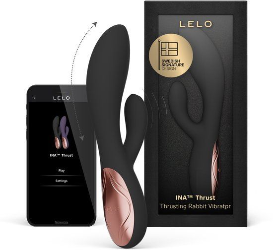 LELO INA Thrust Rabbit Stimulator – Vibrator met Stuwbewegingen & 8 Modi – Zwart