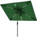 StarTech Marktkraamparasol Rechthoekige parasol - LED-verlichting - 3,05 x 1,98 m - Met handkurbel - Kantelfunctie met drukknop - 6 baleinen - Groen