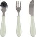 Béaba Set de couverts 3 pièces en inox – Couteau, fourchette et cuillère – Couverts pour bébé durables et ergonomiques – Couverts lavables au lave-vaisselle - Vert