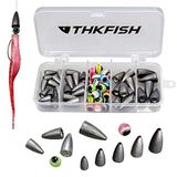 THKFISH Visgewichten Sinkers Vissen Kralen Bullet Sinkers Carolina Rig Texas Rig Kit Visaccessoires Kit 64 stks/219 stks