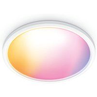 WiZ Plafondlamp SuperSlim - Diameter: 55 cm - Gekleurd en Wit Licht - Slimme Plafonniere - 32W - Zwart - Wi-Fi