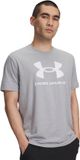 Under Armour UA SPORTSTYLE LOGO UPDATE SS-GRY Heren Sportshirt - Steel Light Heather - Wit