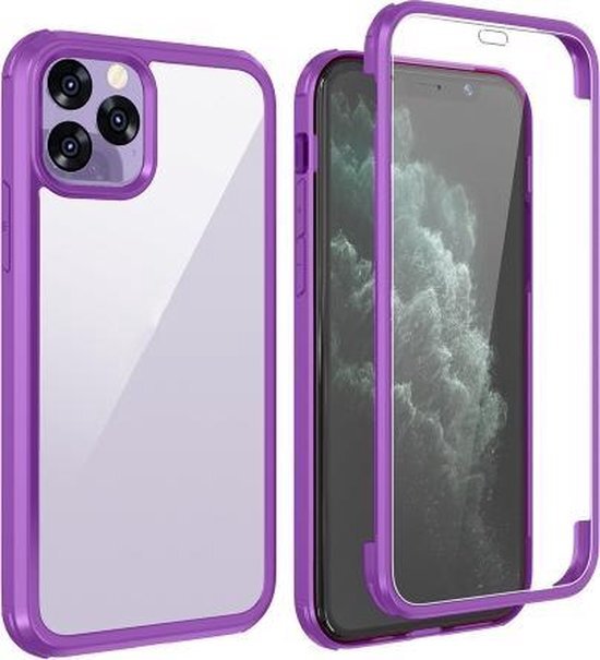 Dubbelzijdig plastic beschermhoesje voor iPhone 11 Pro Max (paars)