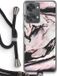 Case Company® - OnePlus Nord 2T Hoesje met Koord - Roze stroom - Zwart Koord - Back Cover
