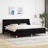 vidaXL Bedframe met matras en hoofdeinde Zwart 180 x 200 cm Stof