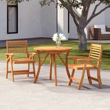 vidaXL 3-delige Bartafel Tuinset Massief Acaciahout Bruin