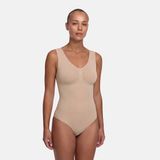 cfab Tanktop bodysuit met corrigerende werking en koordjes - Beige - 3XL