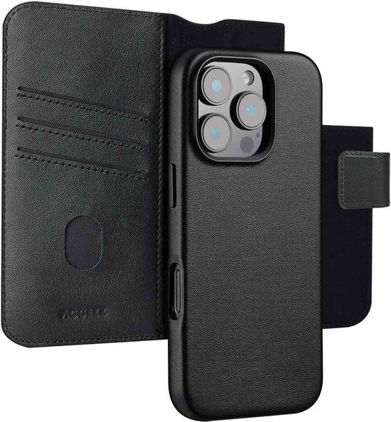 Accezz Leather Bookcase 2-in-1 met MagSafe voor de Apple iPhone 16 Pro Max - Onyx Black