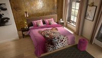Pure Dekbedovertrek Panter - Lits Jumeaux 240x200/220 cm - Roze - Microvezel