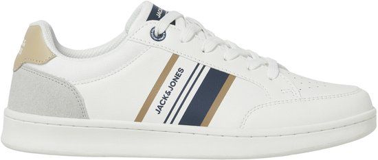 JACK & JONES Jfwdaxon PU Combo Sneaker Heren Veterschoenen Wit Maat 43