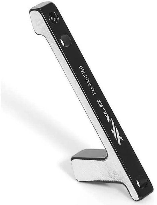 XLC Remschijfadapter BR-X27 – Post Mount-remmen – CNC Bewerkt – 180 mm voor – Niet geschikt voor Magura – Zwart/Zilver