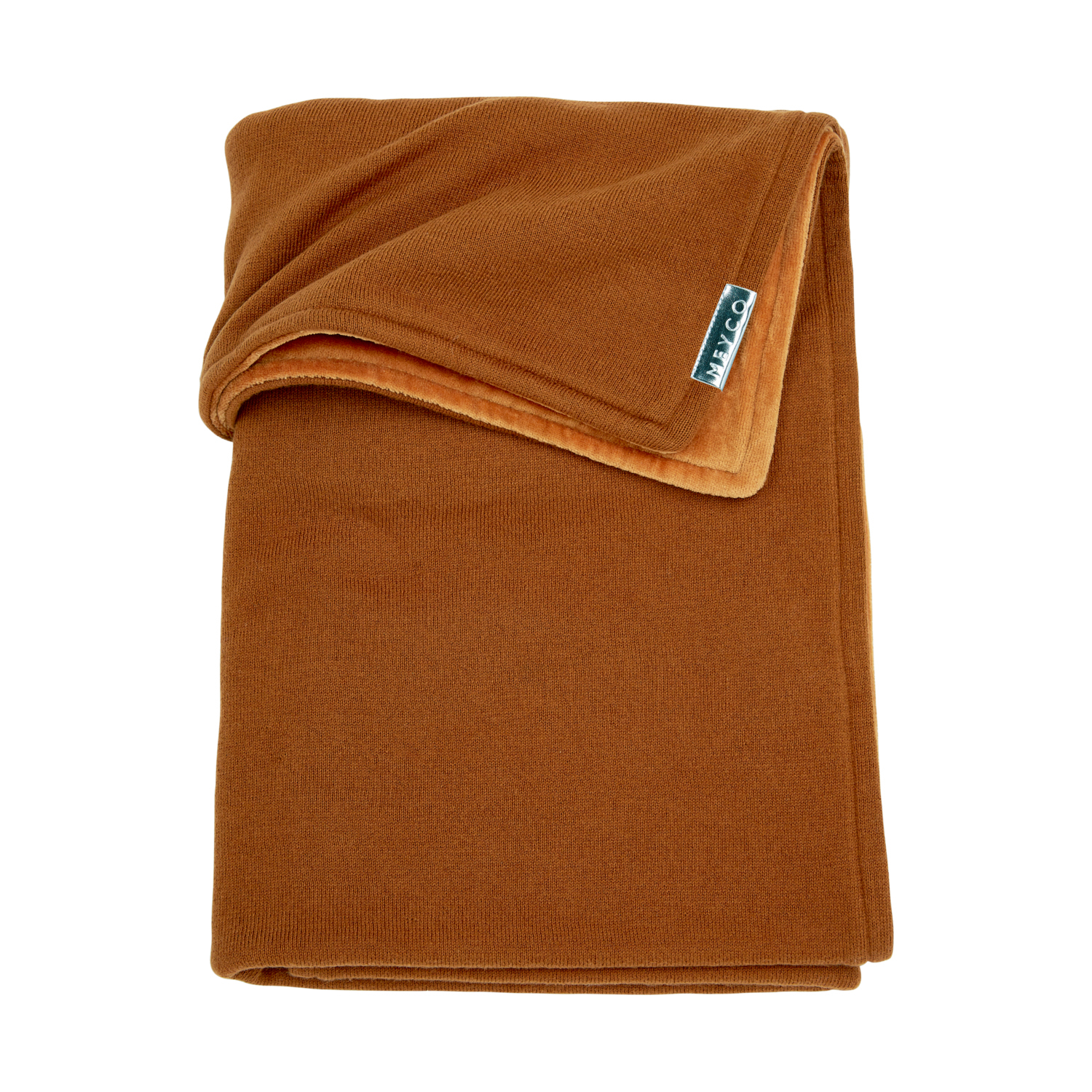 Meyco Knit Basic Velours Ledikantdeken Camel 100 x 150 cm bruin, Camel