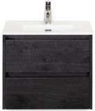 BES LED Dante Badmeubelset 60 cm Black Oak met Keramische Wastafel Wit