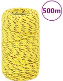 vidaXL Boottouw 2 mm 500 m polypropyleen geel
