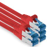 1aTTack.de 5x 10m CAT6 Ethernet LAN-netwerkkabel RJ45 - rood