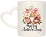 Bellatio Decorations Mok Mama Moederdag Hartjes Oor Bloemen 300ml Keramiek Multi