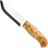 Helle Polaris 200675 Satin 14C28N, Curly Birch, couteau de bushcraft