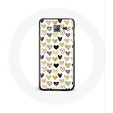 Maniacase Hoesje voor Samsung Galaxy J7 Abstracte textuur achtergrond harten zwart geel en grijs