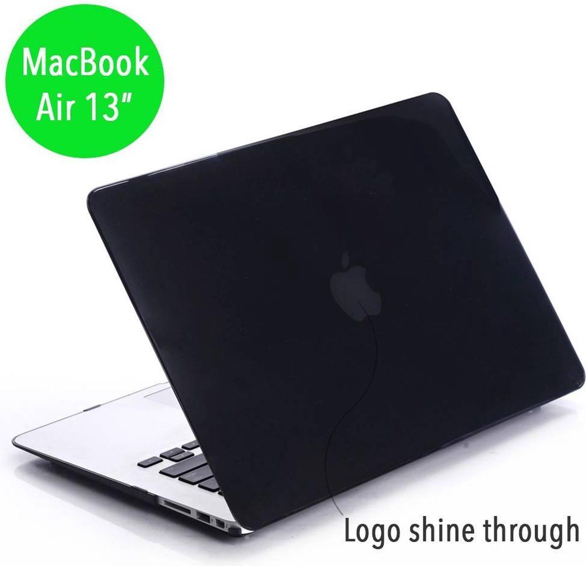 Lunso - Hardcase hoes - MacBook Air 13 inch (2010-2017) - Glanzend Zwart - 0641243961408