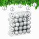 Relaxdays boules de Noël set de 50 - Ø 6 cm - plastique - incassable - argent