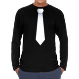 Bellatio Decorations Stropdas Zwart Long Sleeve T-shirt Heren M