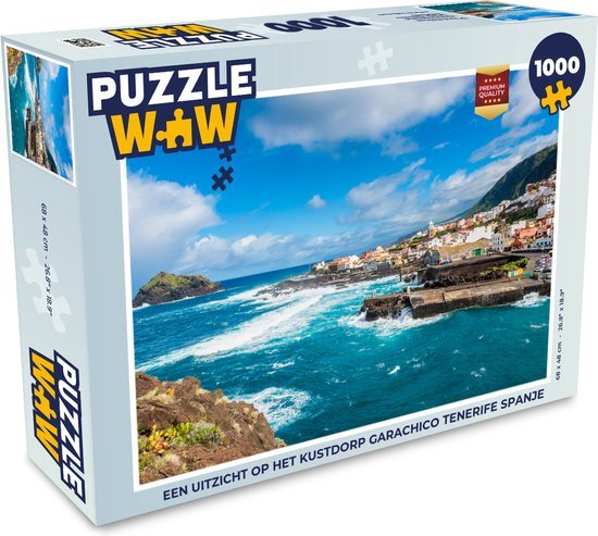 MuchoWow Puzzel Een uitzicht op het kustdorp Garachico Tenerife Spanje - Legpuzzel - Puzzel 1000 stukjes volwassenen - Sinterklaas cadeautjes - Sinterklaas voor grote kinderen