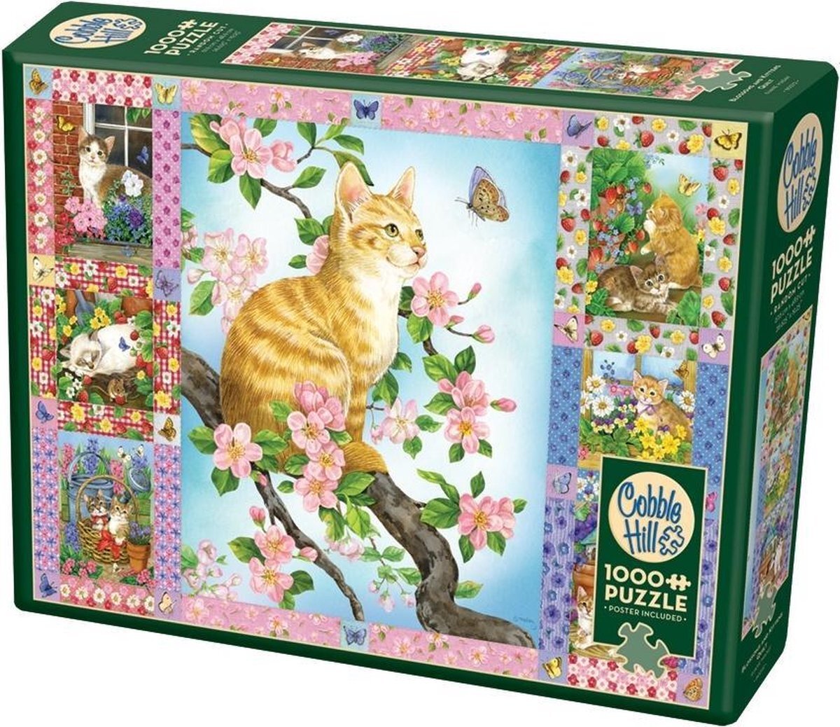 Cobble Hill puzzel Blossoms and Kittens Quilt - 1000 stukjes