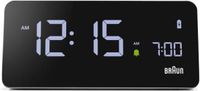 Braun BC21G - Wekker - Tafelklok - Digitaal - Qi laadstation - LCD Scherm - Grijs - Zwart