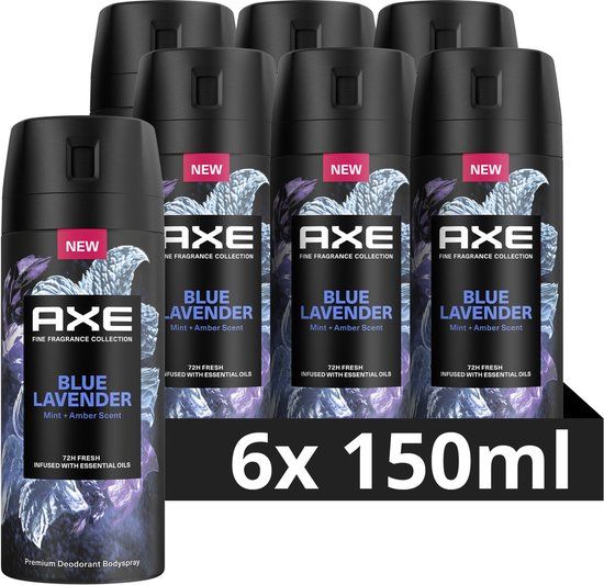 AXE Fine Fragrance Collection Blue Lavender Deodorant Bodyspray - 6 x 150ml - Men's - Antiperspirant