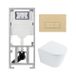 Geberit QeramiQ Dely Toiletset - Diepspoel - Rimless - Geberit UP320 - Softclose - Beige Bedieningsplaat - Wit Glans