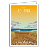 Afie 69-4362, wenskaart voor verjaardag, met envelop, mini-poster formaat 17 x 11,5 cm, retrostijl, vintage, illustratie - een grote schaal lucht zee oceaan zand strand Dunes Ganivelles