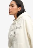 Superdry Luxe Casual Relaxed Hoodie Dames Katoen/Polyester Crème/Navy Maat 12