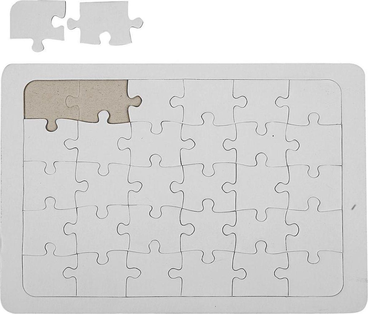 creotime Maak Je Eigen Puzzel Wit 21x30 Cm 33-delig