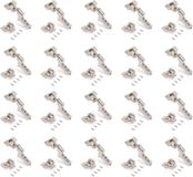 Emuca Lot van 20 inlegscharnieren X92 met zachte sluiting en Montageplaat, Hoogte 0, Staal, Vernikke
