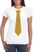 Bellatio Decorations Shoppartners Bv Wit fun verkleed t-shirt - met stropdas - in glitter goud - dames - korte mouwen XS