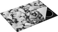 Chefcare Inductie Beschermer Fruit Achtergrond - Zwart Wit - 75x50 cm