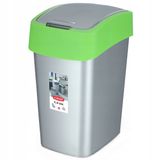 Keter Curver Flip Bin - Prullenbak - 9L - Zilvergroen - Duurzaam Design