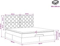 vidaXL Lit plateforme avec matelas et LED vert foncé 180 x 200 cm